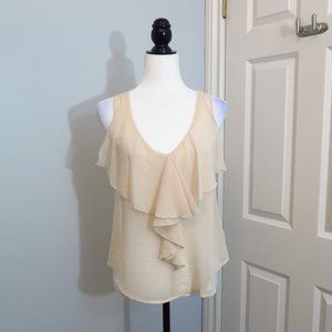 Sheer Off-White Flowy Tank Top Forever 21